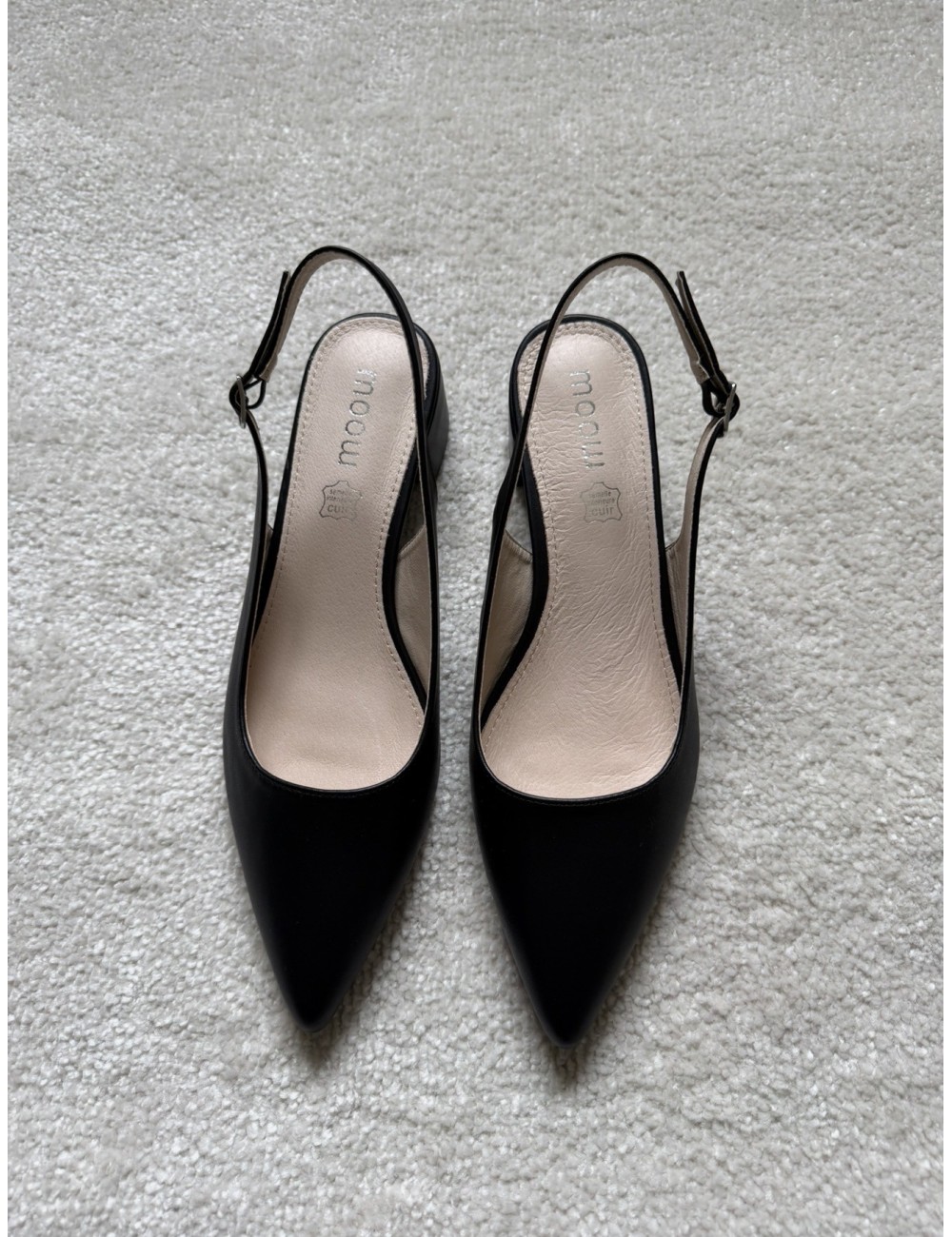 Escarpins slingback noirs à talons