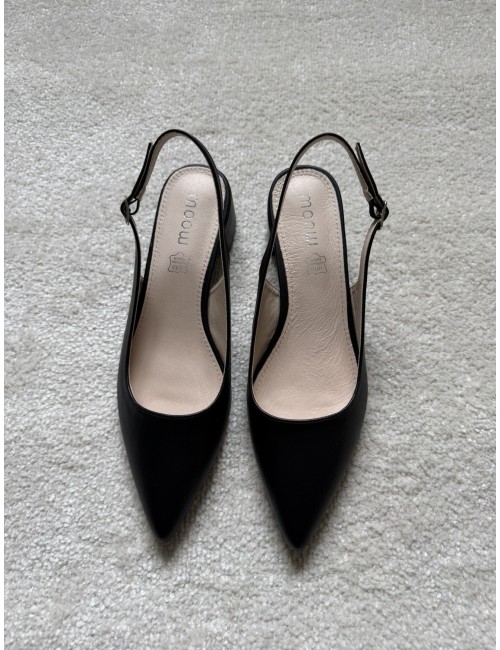 Escarpins slingback noirs à talons