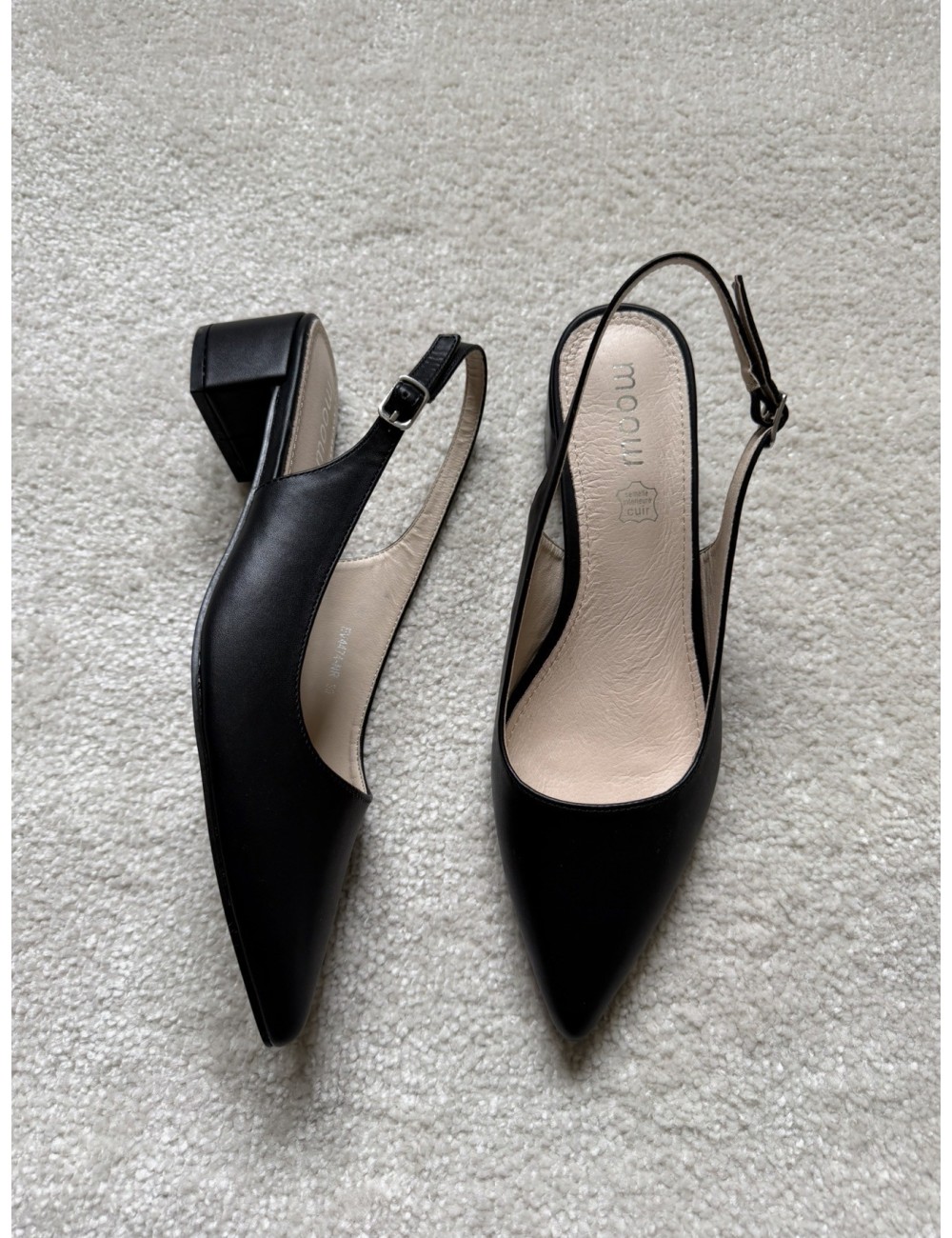 Escarpins slingback noirs à talons