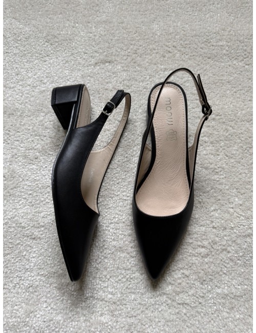Escarpins slingback noirs à talons