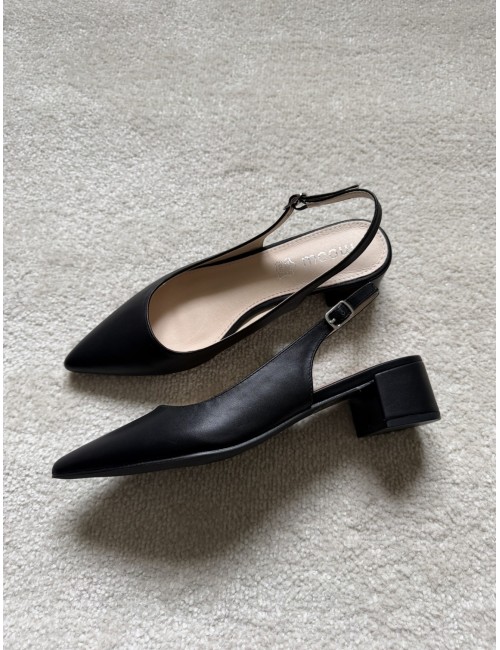 Escarpins slingback noirs à talons