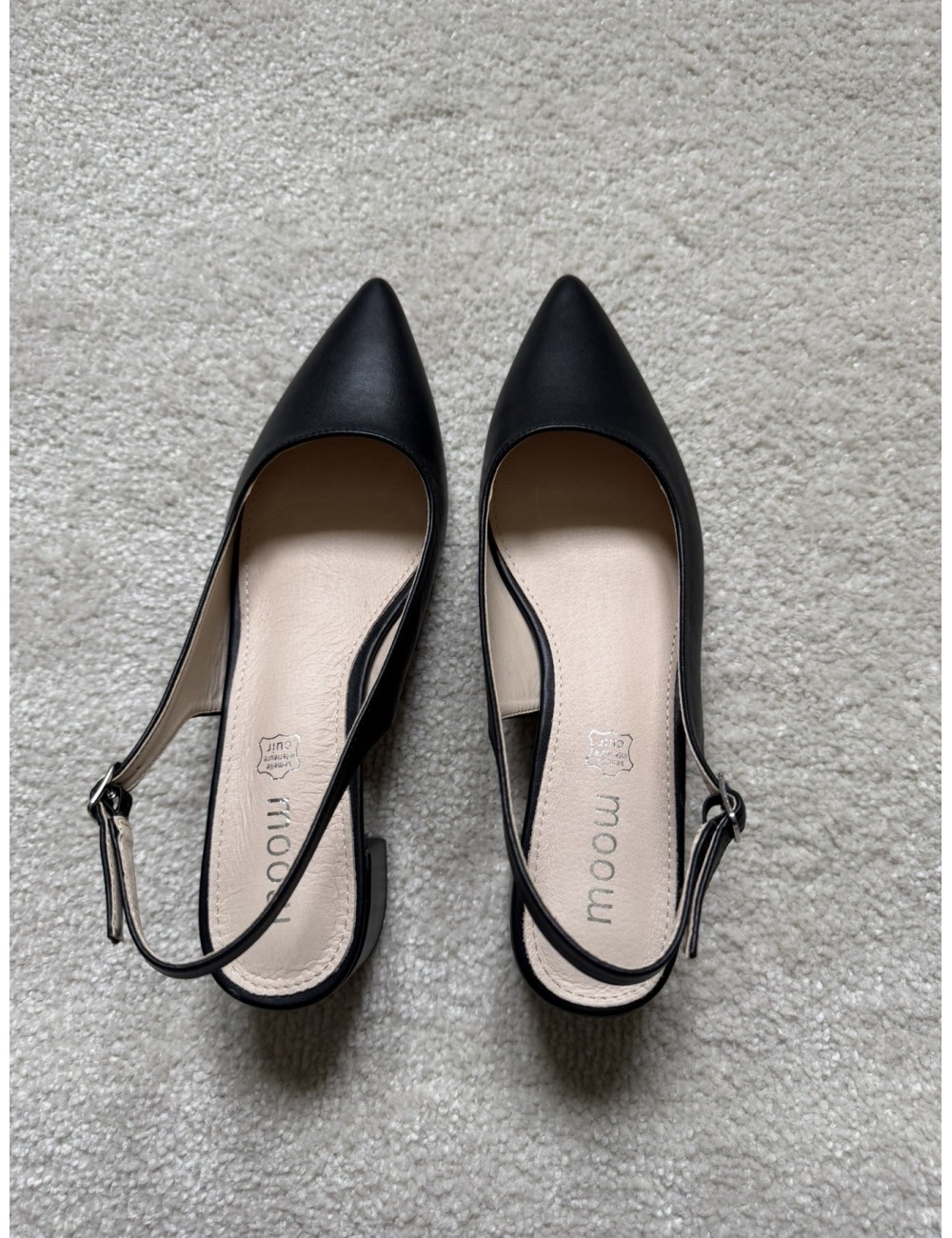 Escarpins slingback noirs à talons