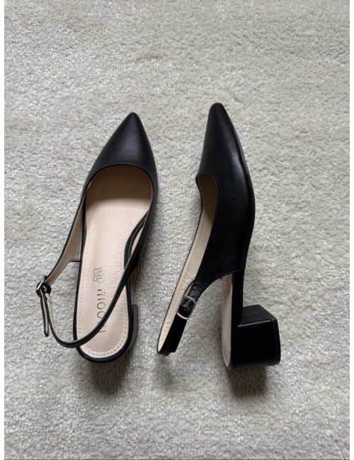 Escarpins slingback noirs à talons