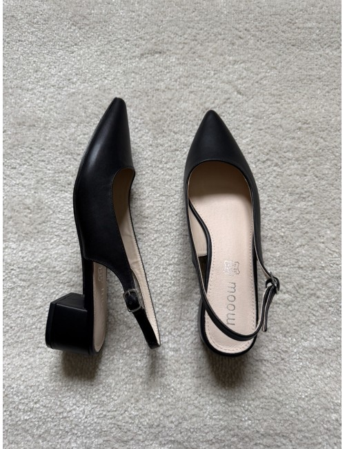 Escarpins slingback noirs à talons