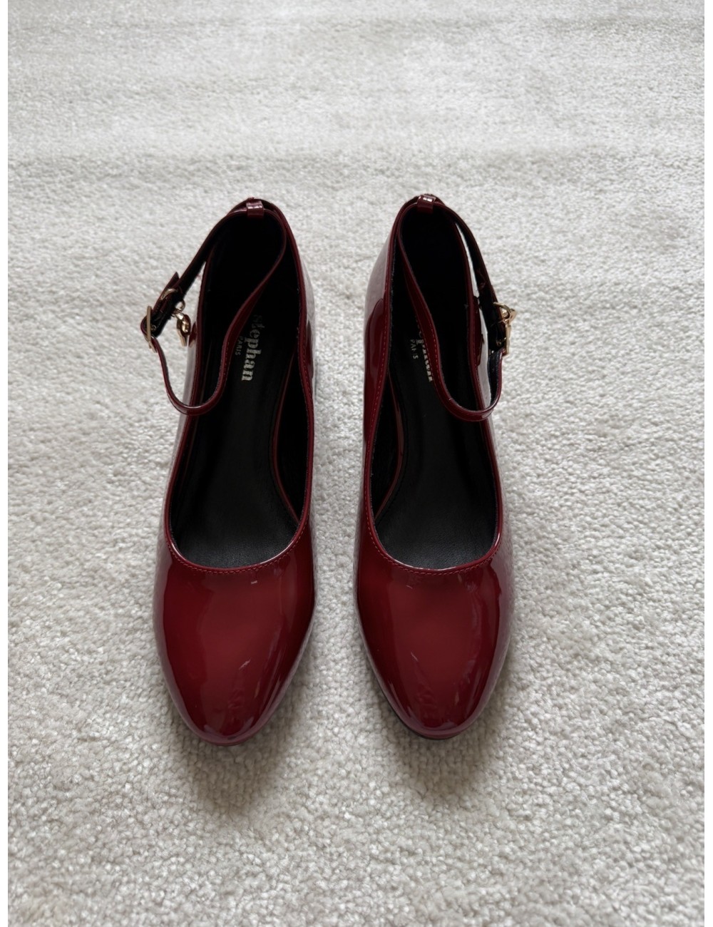 Babies à talons vernies bordeaux
