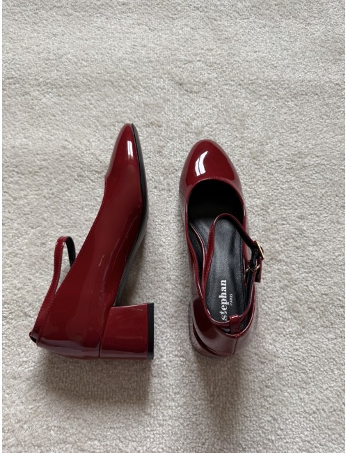 Babies à talons vernies bordeaux