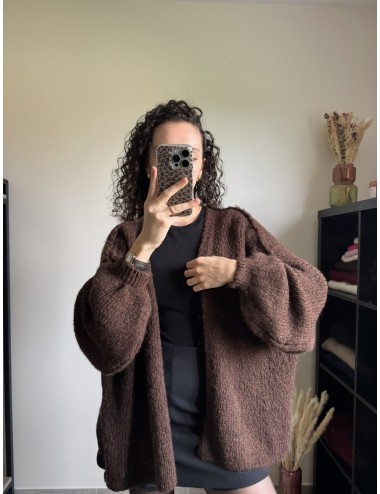 Gilet oversize manches bouffantes en mailles