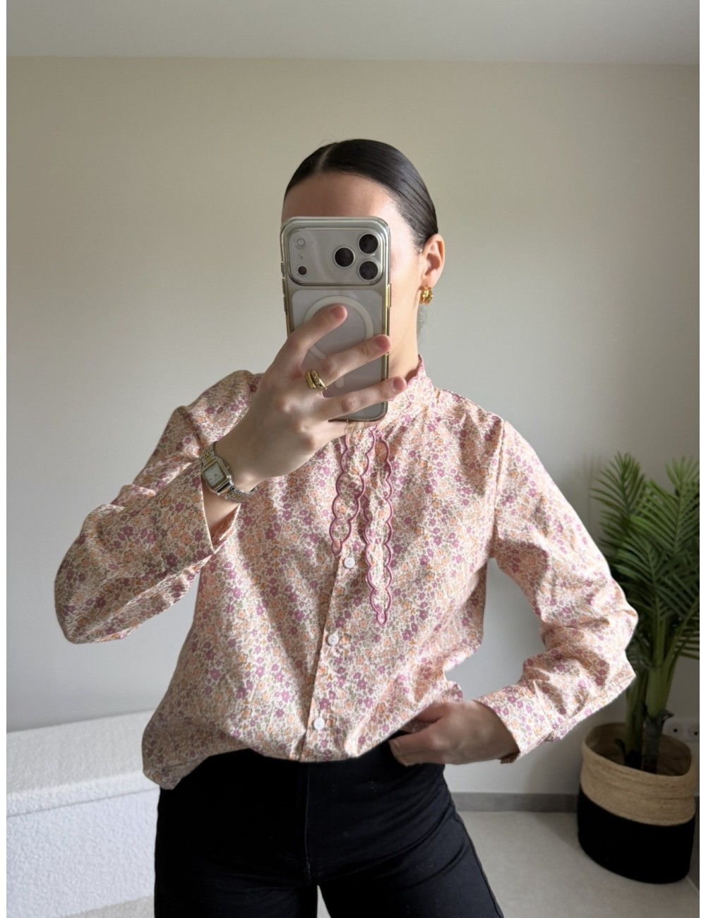 Chemise en coton imprimée liberty