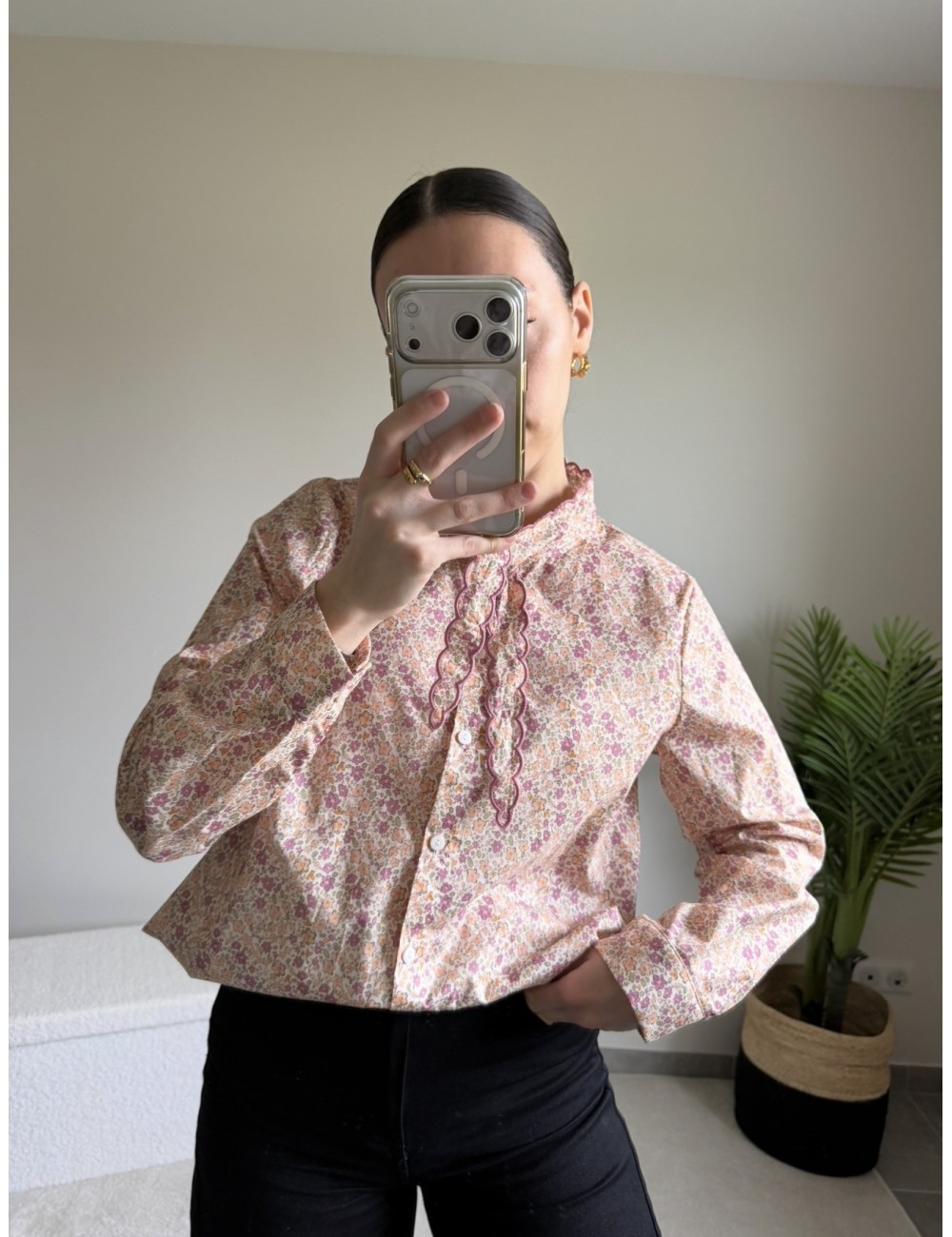 Chemise en coton imprimée liberty