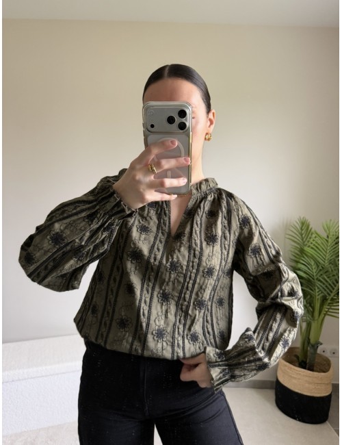 Blouse en coton à broderies