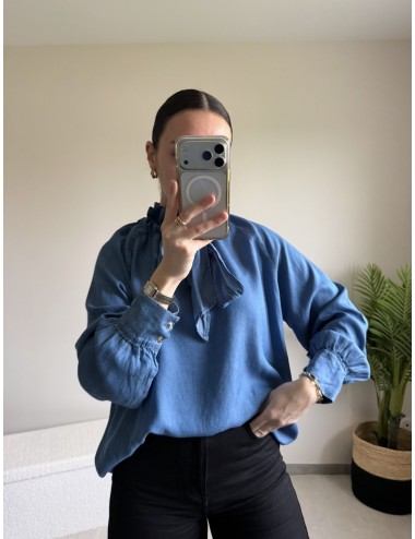 Blouse en coton avec noeud