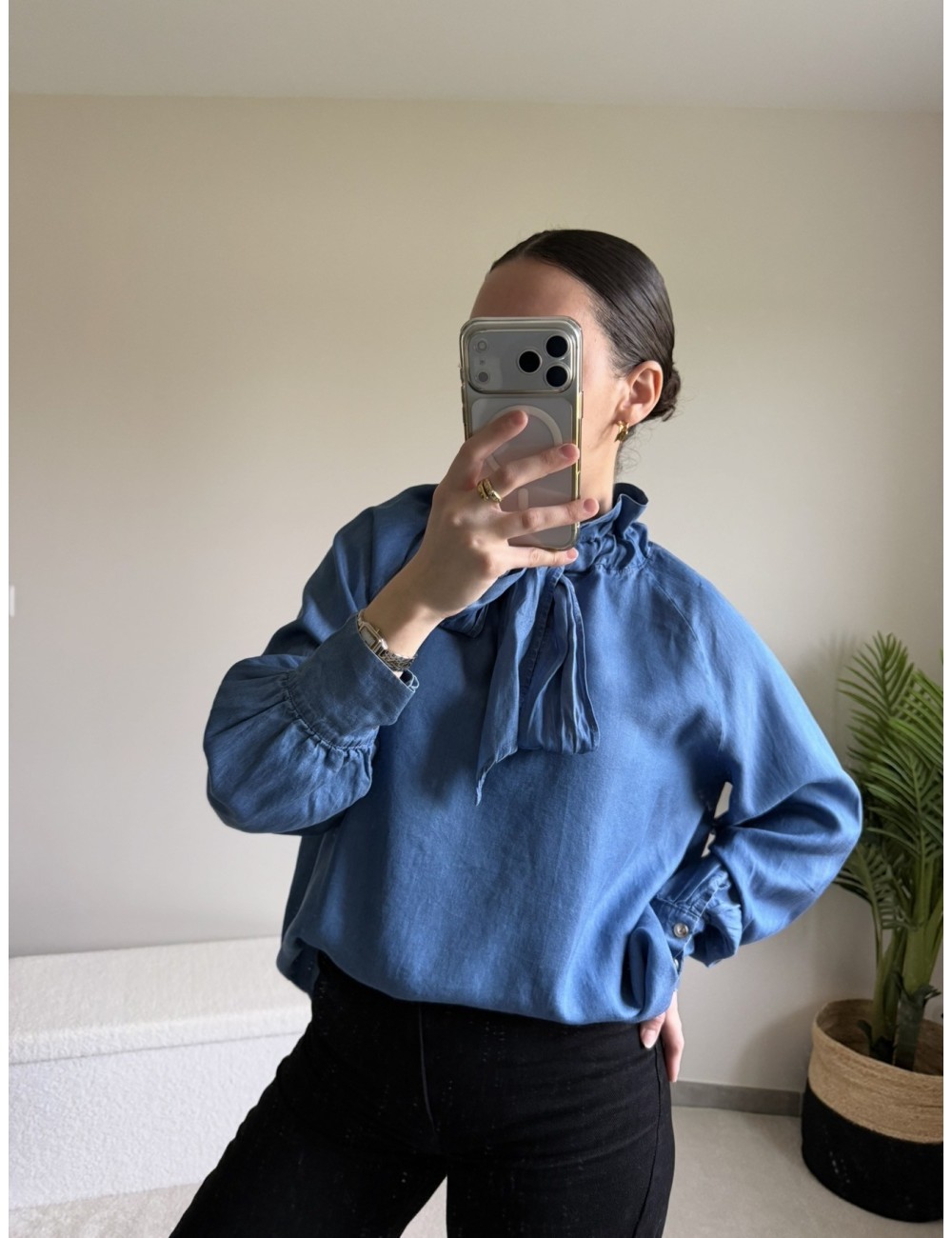 Blouse en coton avec noeud