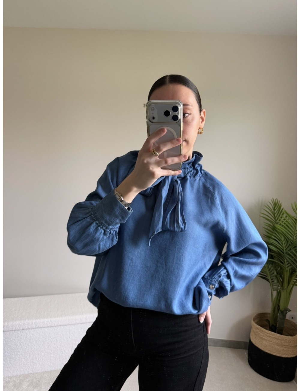 Blouse en coton avec noeud