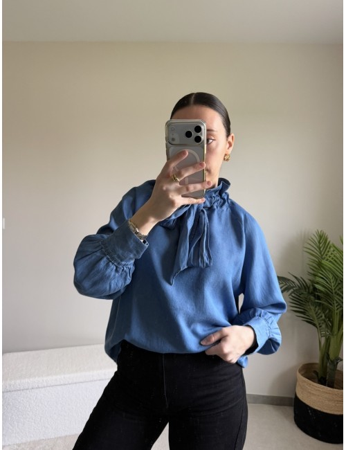 Blouse en coton avec noeud