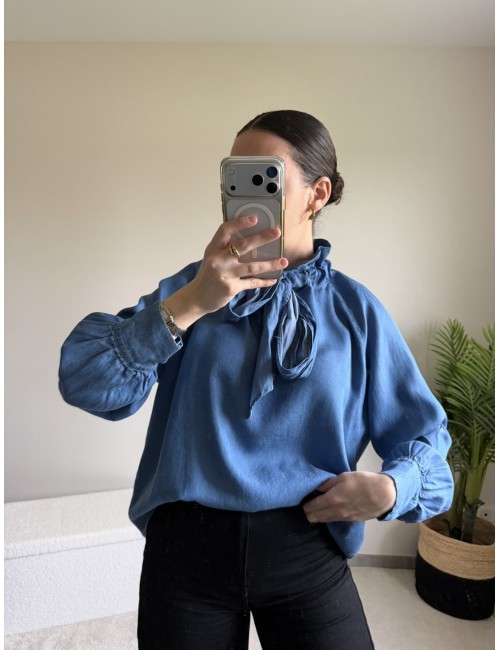 Blouse en coton avec noeud