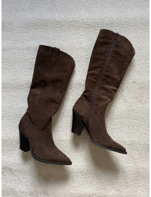 Bottes hautes en daim