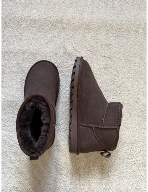 Bottines fourrées en daim et laine