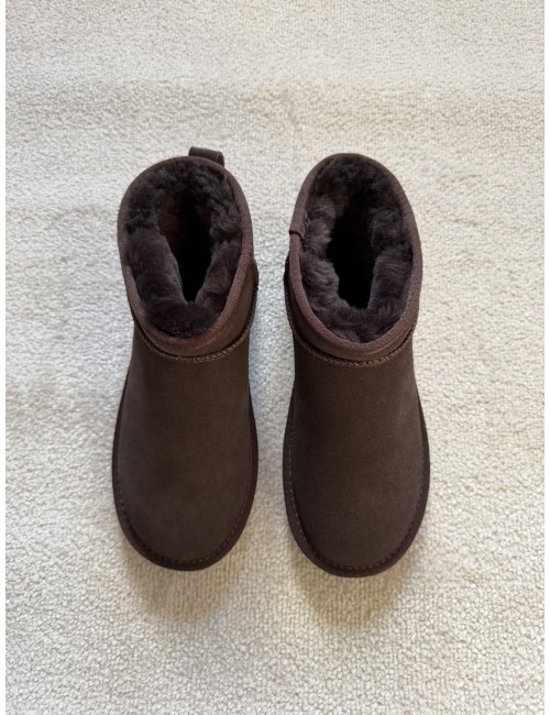 Bottines fourrées en daim et laine