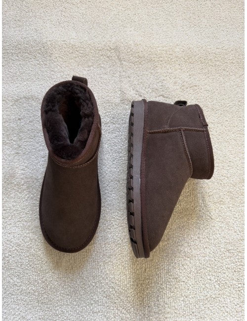 Bottines fourrées en daim et laine