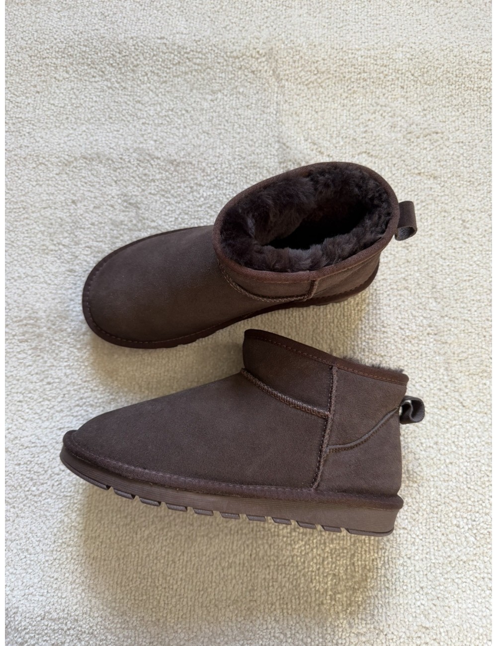 Bottines fourrées en daim et laine