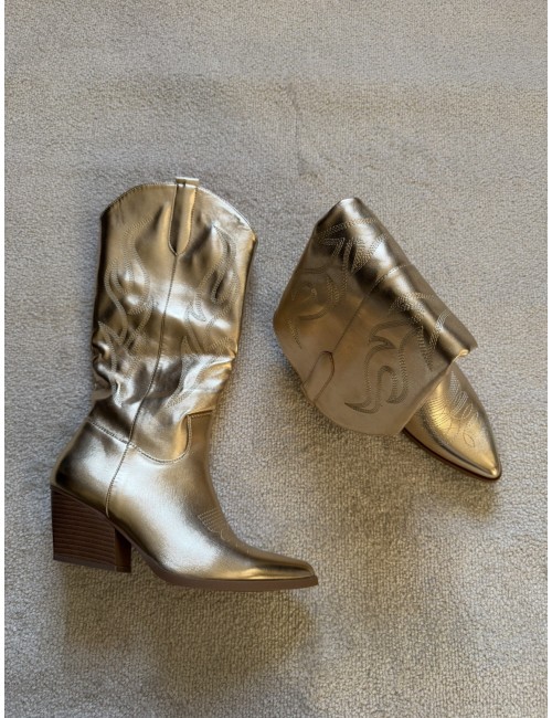 Santiags doré à talons