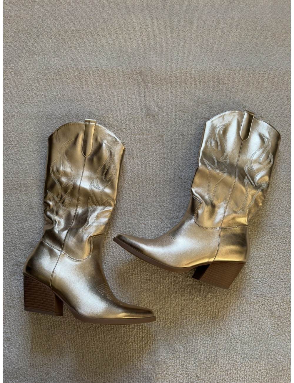 Santiags doré à talons