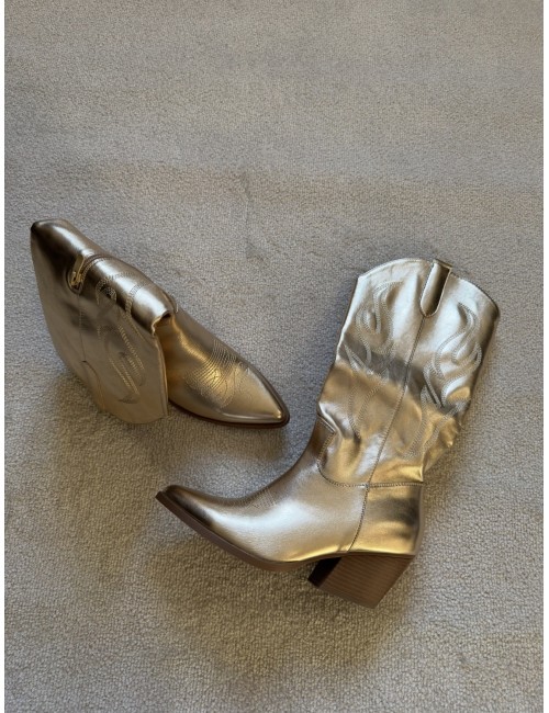 Santiags doré à talons