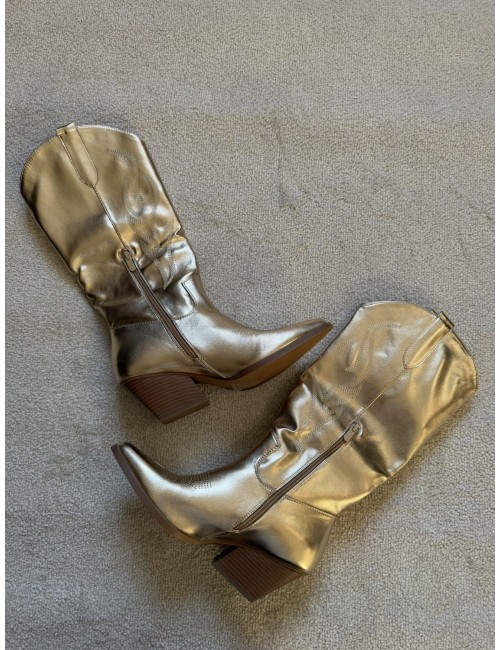 Santiags doré à talons