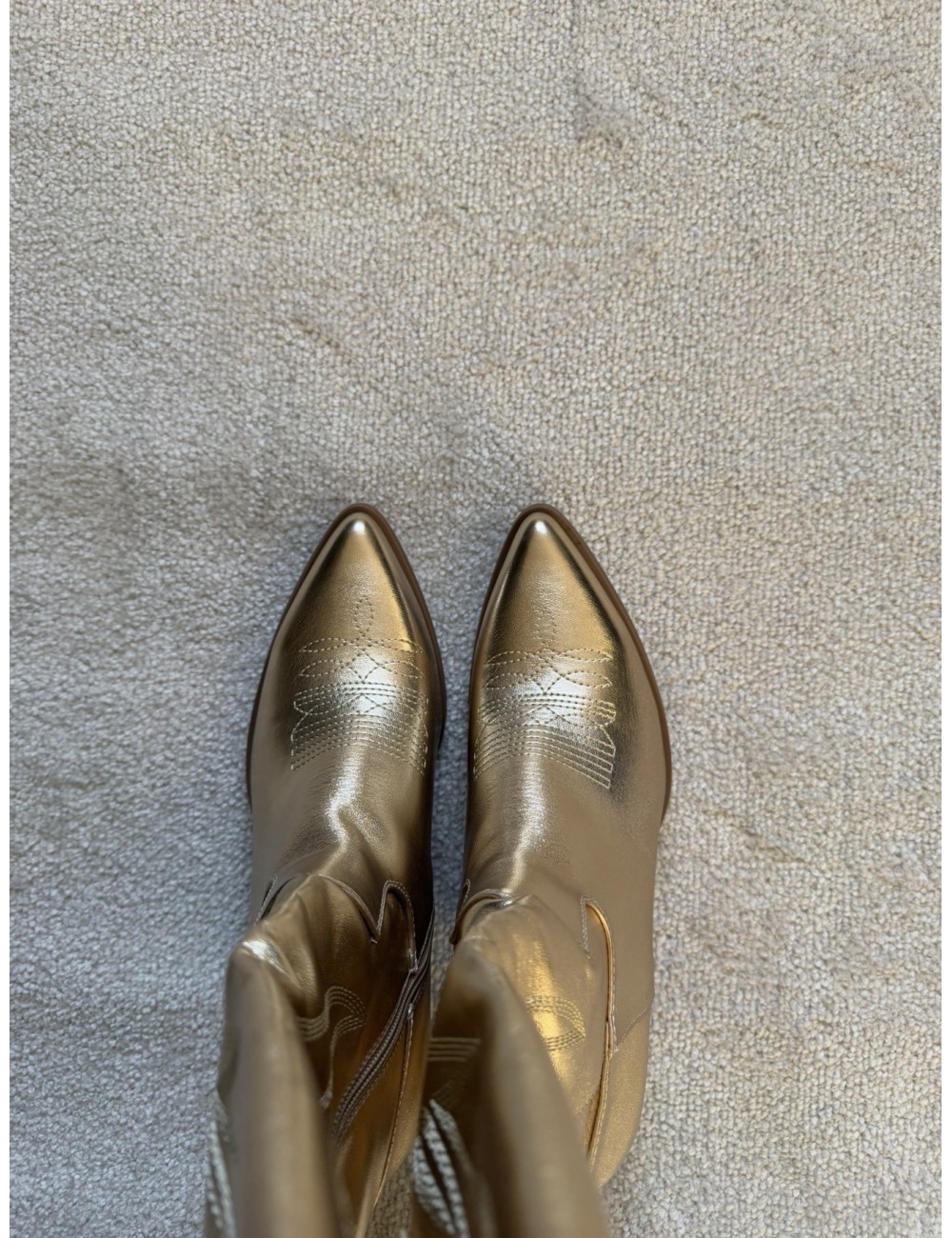 Santiags doré à talons