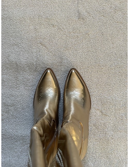 Santiags doré à talons