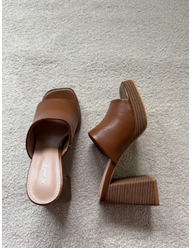 Mules marron à talons