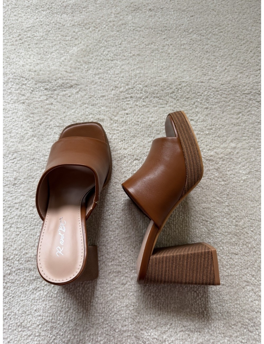 Mules marron à talons
