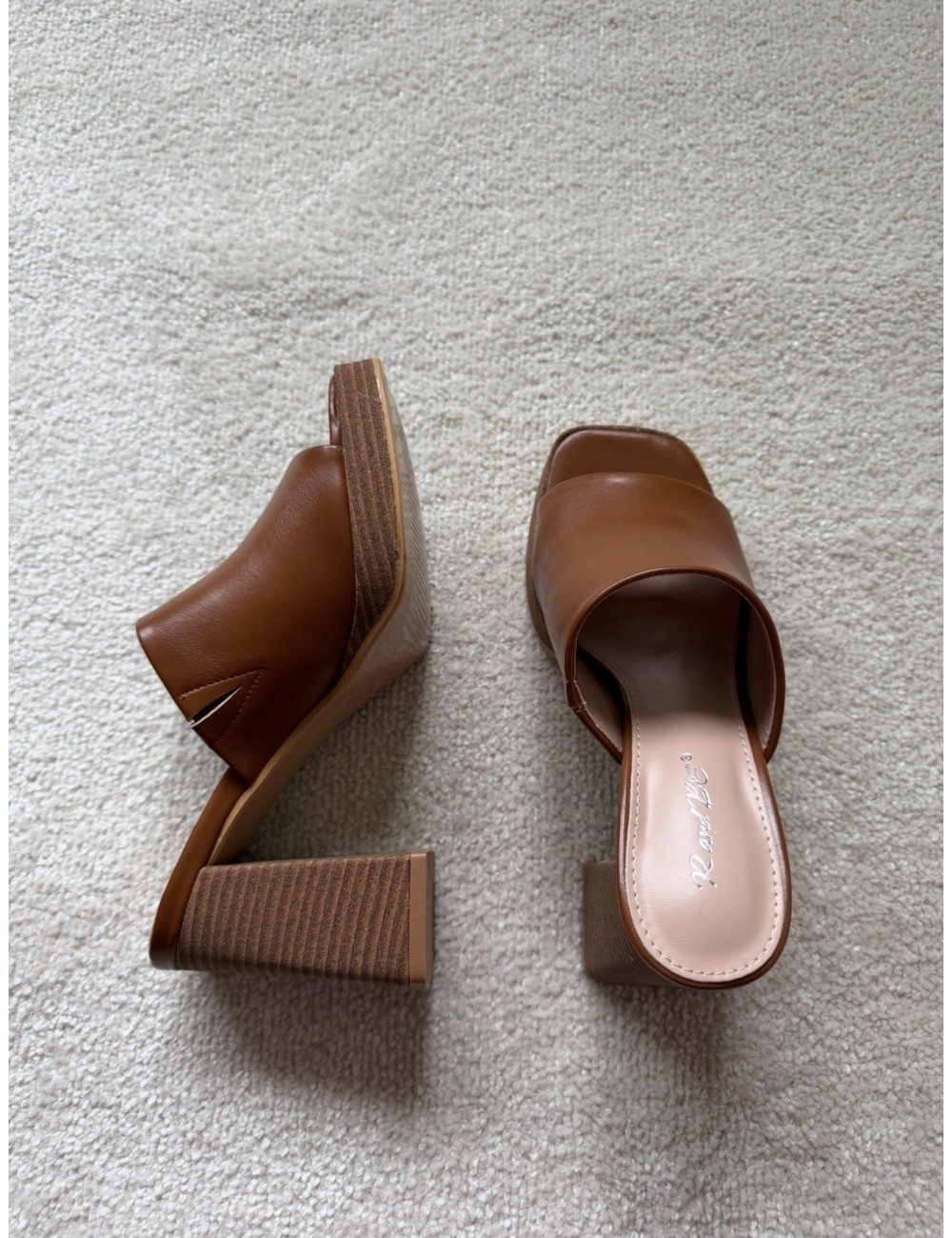 Mules marron à talons