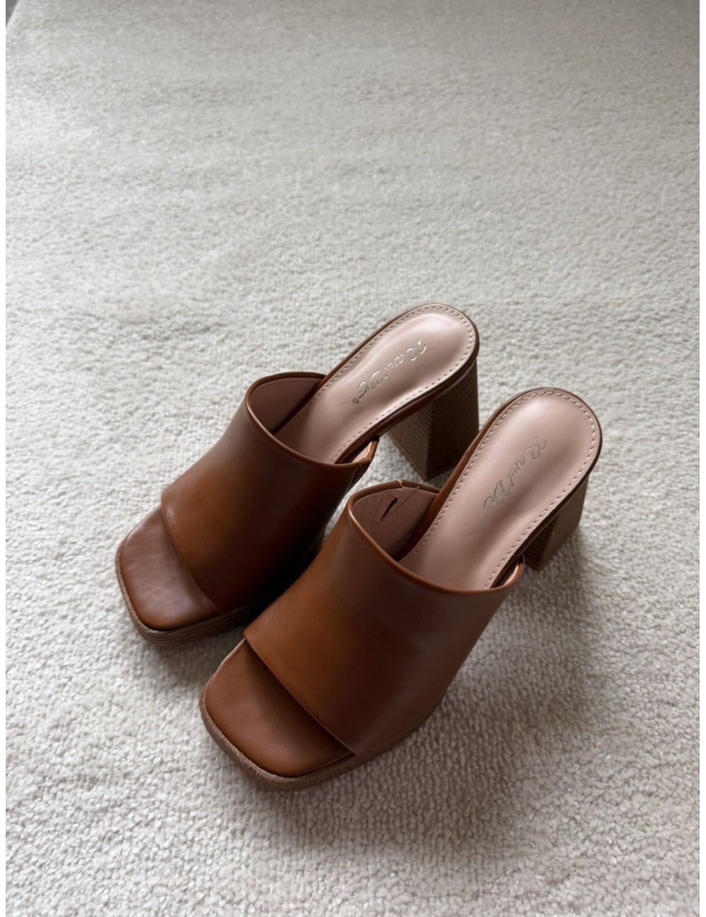 Mules marron à talons