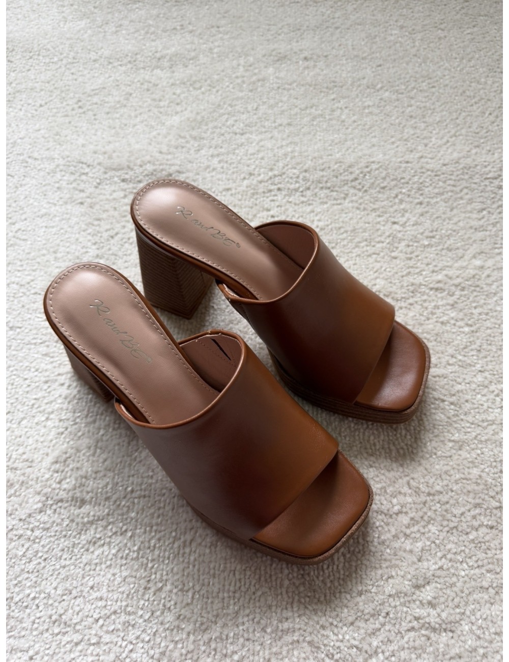 Mules marron à talons