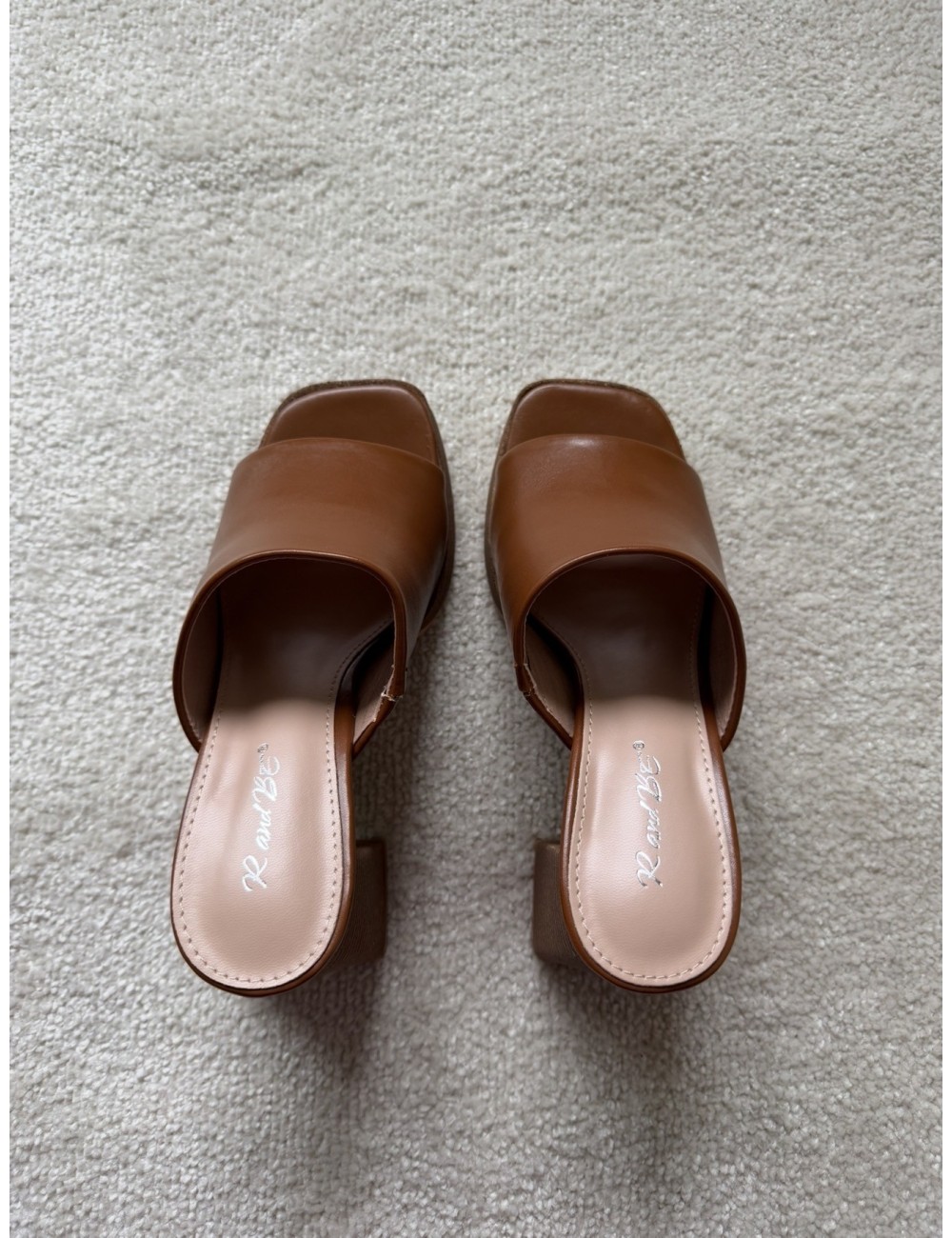 Mules marron à talons