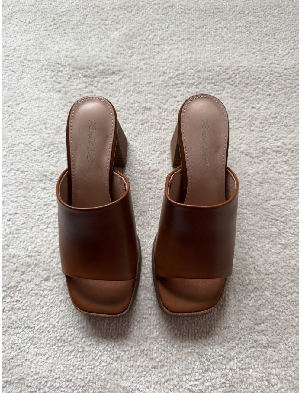 Mules marron à talons