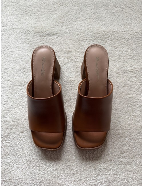 Mules marron à talons