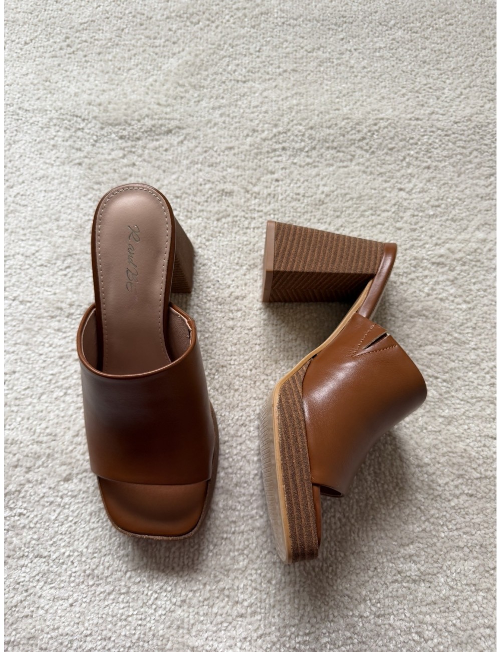 Mules marron à talons