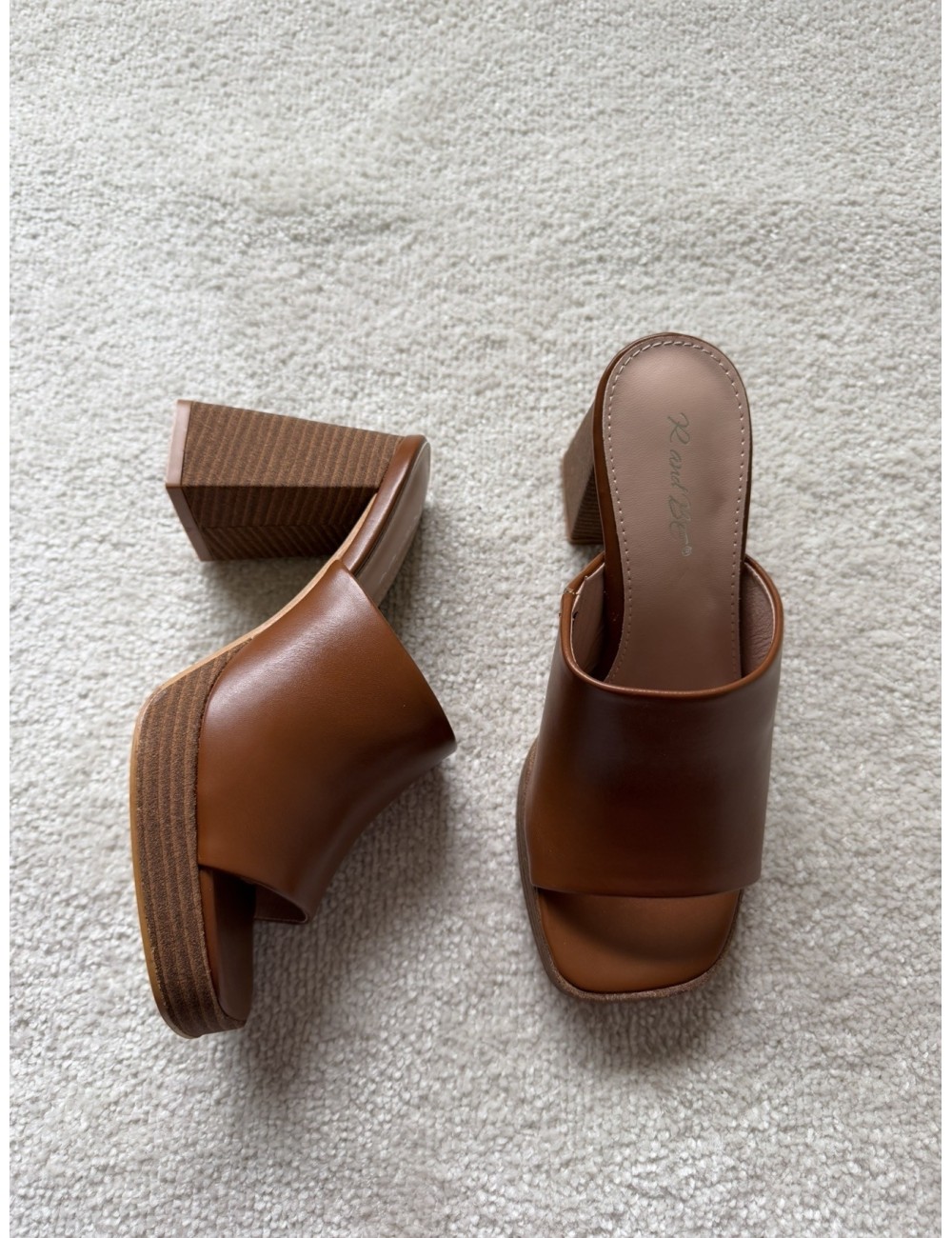 Mules marron à talons
