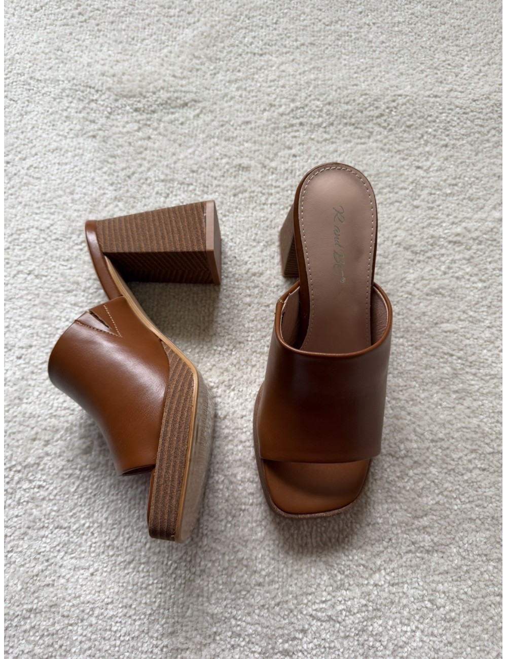 Mules marron à talons
