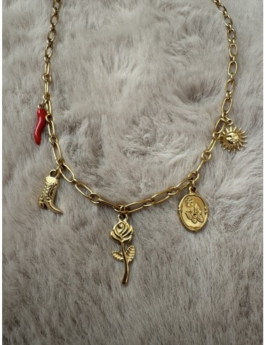 Collier en acier inoxydable doré