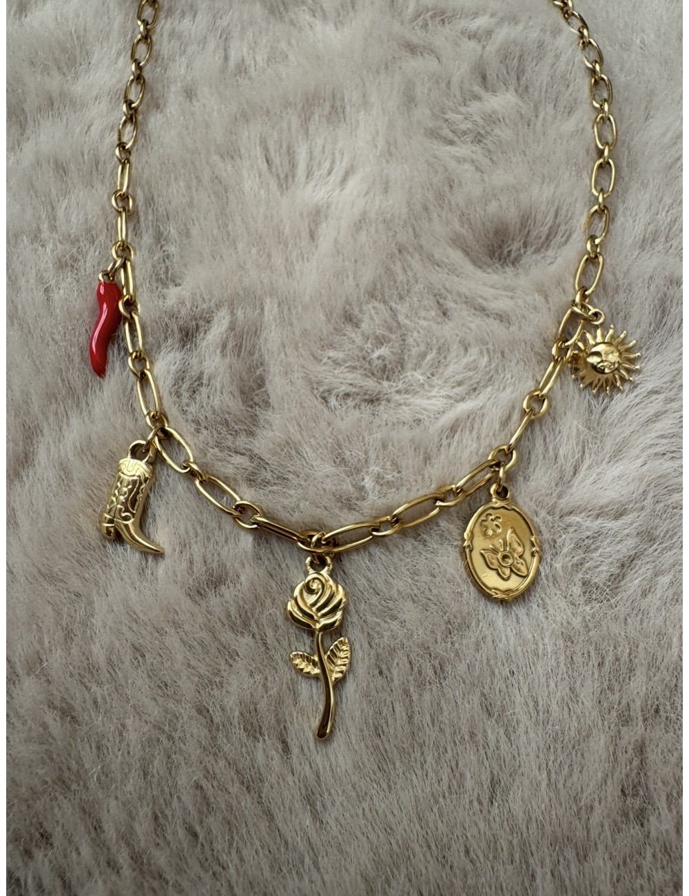 Collier en acier inoxydable doré