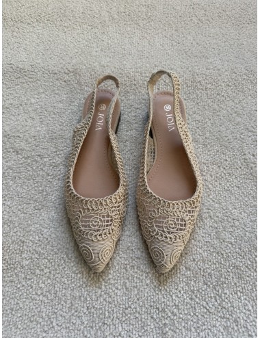 Slingback beiges en crochet
