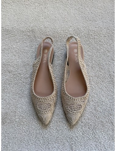 Slingback beiges en crochet