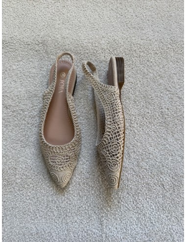 Slingback beiges en crochet