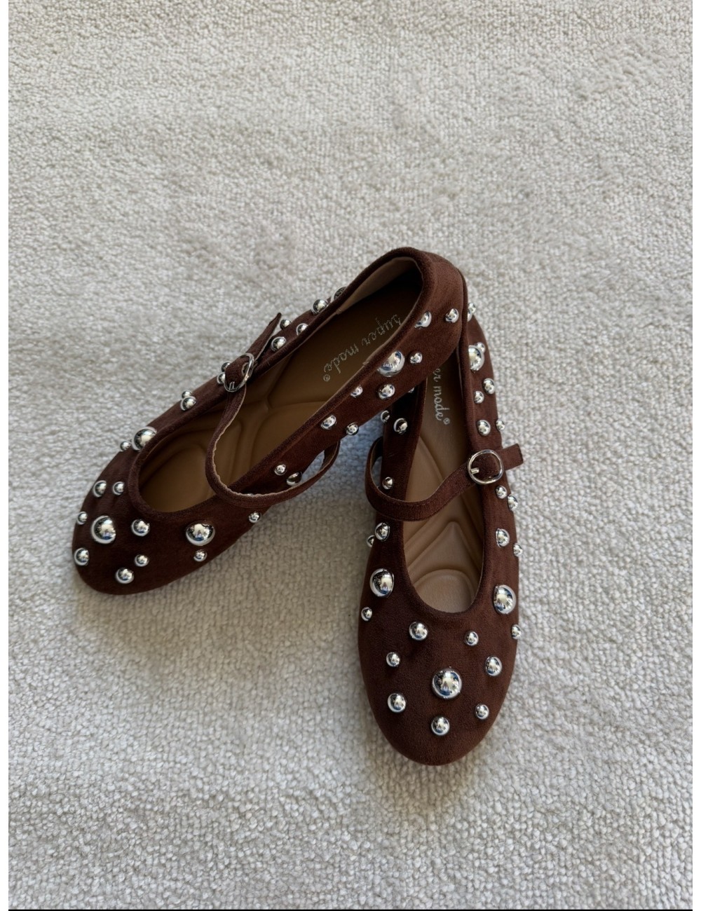 Ballerines marron à clous