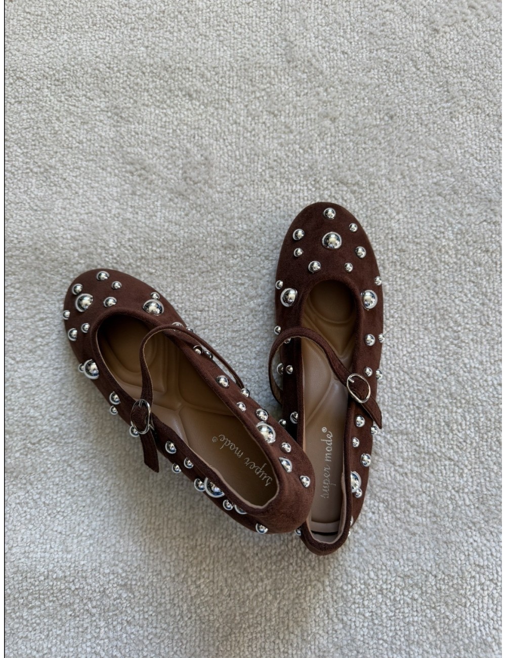 Ballerines marron à clous