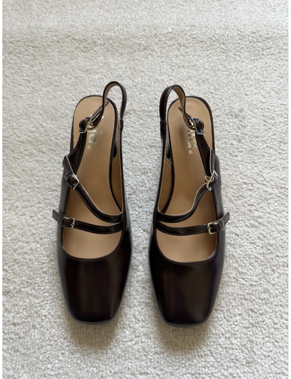 Slingback marrons à talons