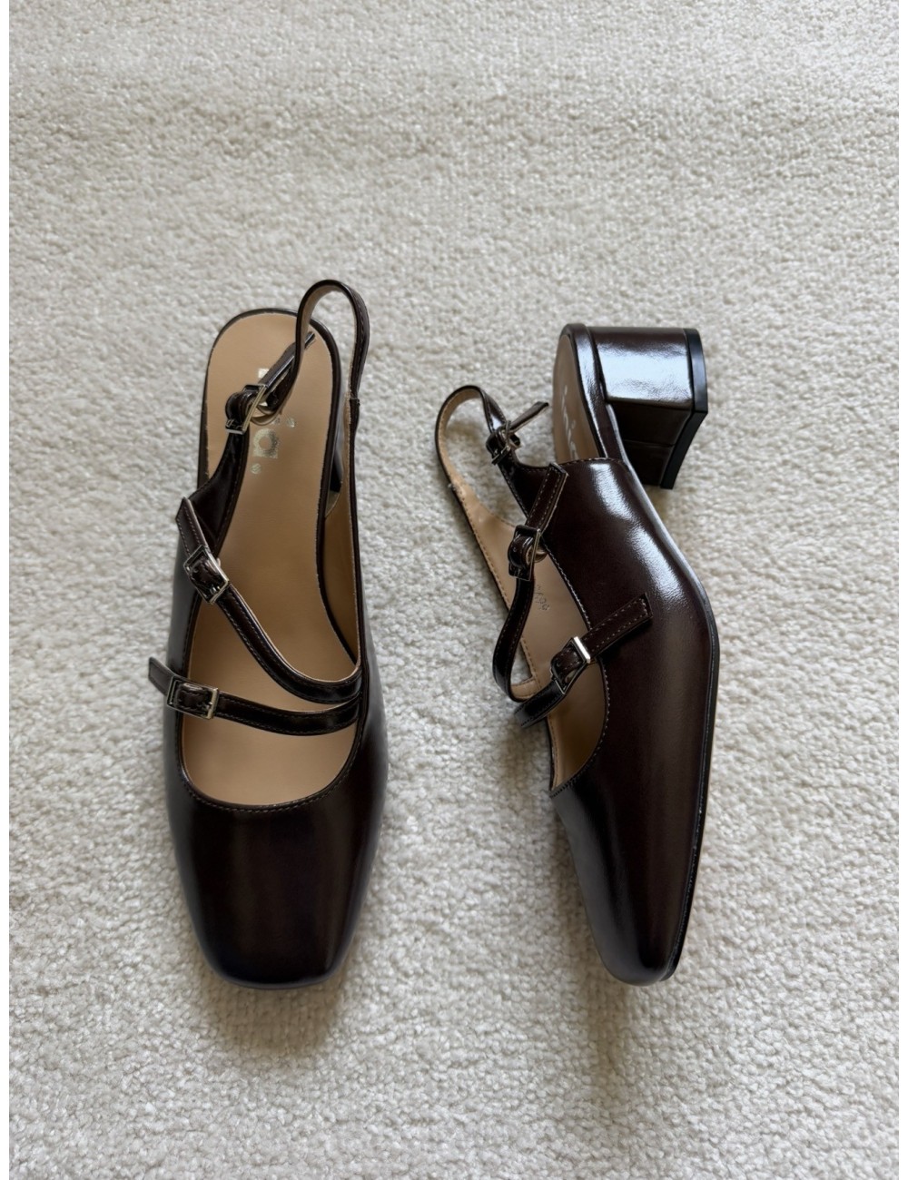 Slingback marrons à talons